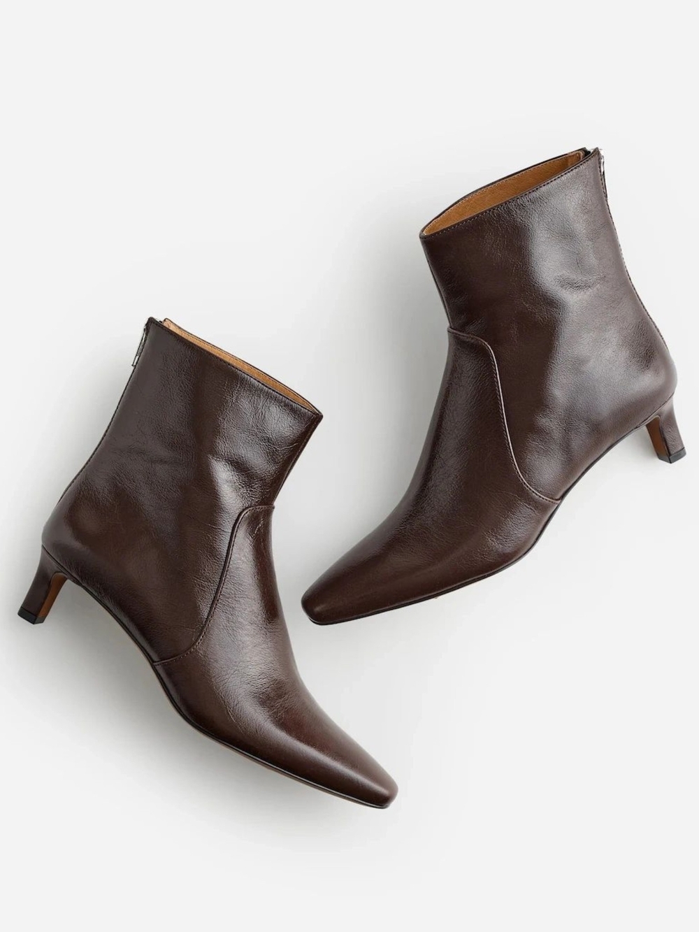 New! Madewell The Dimes Kitten Heel Leather Boot in Turkish Coffee 8